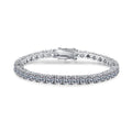 Moissanite Tennis Bracelet white background product photo showing bracelet shape and stone setting