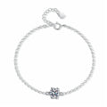 Starburst Moissanite Chain Bracelet white background product photo showing bracelet shape and stone setting