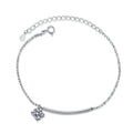 Moissanite Chain Bracelet and Anklet in White Gold-Plated S925 Sterling Silver white background product photo