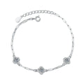 Round Moissanite Station Bracelet with CZ white background product photo showing bracelet shape and stone setting