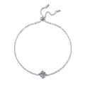 Round Moissanite Adjustable Station Bracelet white background product photo showing bracelet shape and stone setting