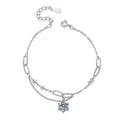 Drop Moissanite Chain Bracelet white background product photo showing bracelet silhouette and moissanite setting
