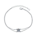 Kite Moissanite Chain Bracelet white background product photo showing bracelet silhouette and moissanite setting