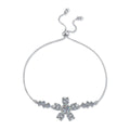 Snowflake Moissanite Chain Bracelet with CZ white background product photo showing bracelet silhouette and moissanite setting