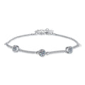 Bar Moissanite Chain Bracelet white background product photo showing bracelet silhouette and moissanite setting
