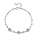 Round Moissanite Chain Bracelet with CZ white background product photo showing bracelet silhouette and moissanite setting