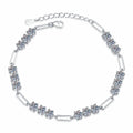 Cluster Moissanite Chain Bracelet white background product photo showing bracelet silhouette and moissanite setting