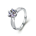 Couples Round Moissanite Wedding Rings with CZ in white gold-plated S925 sterling silver on clean white background