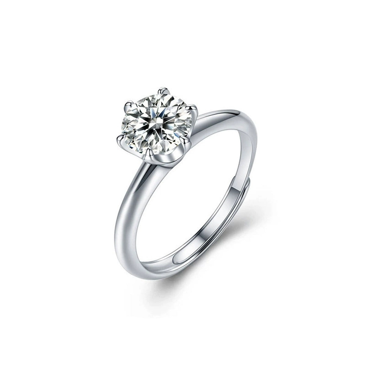 Round Moissanite Couples Wedding Rings in gold-plated S925 sterling silver on clean white background