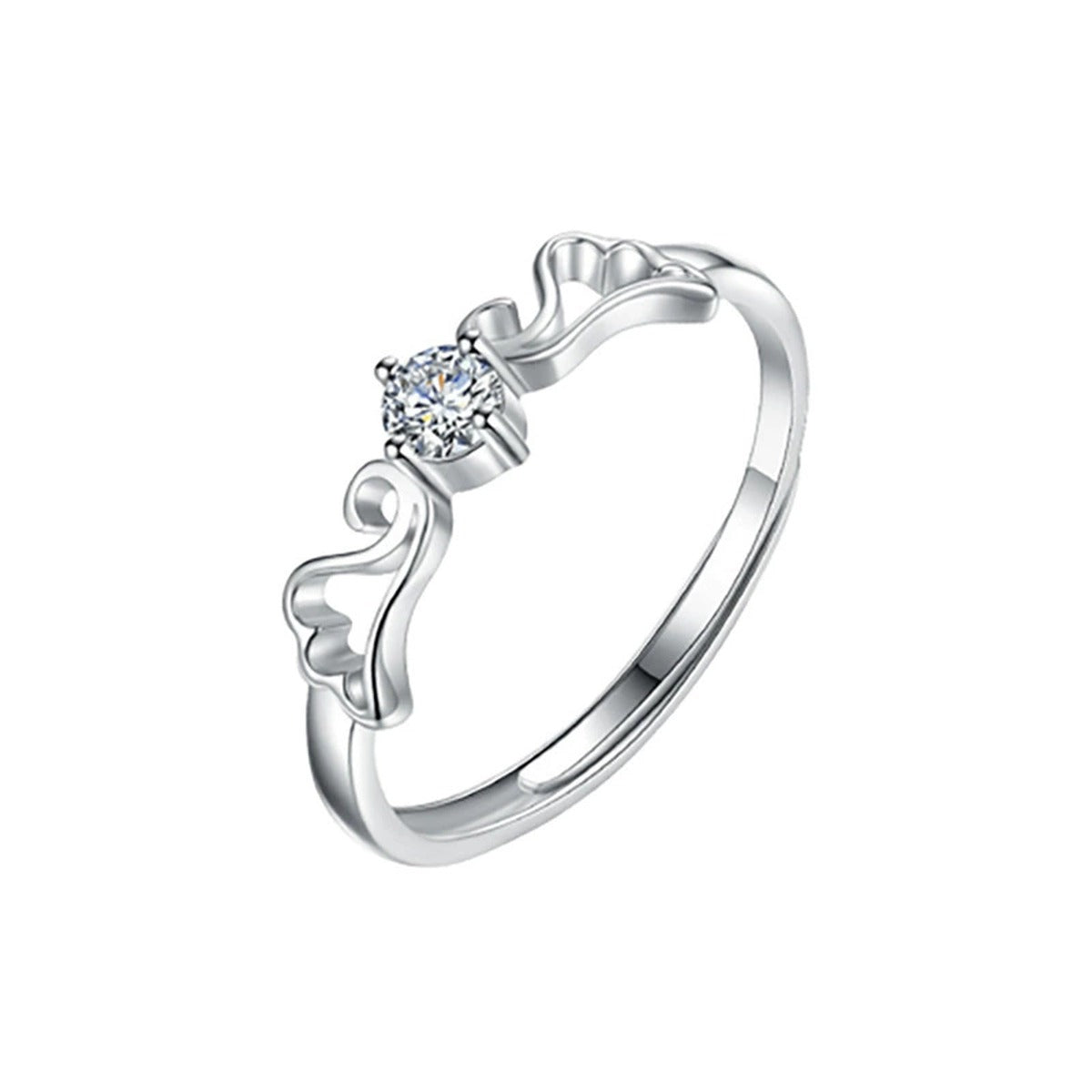 Round Moissanite Couples Wedding Rings in gold-plated S925 sterling silver on clean white background