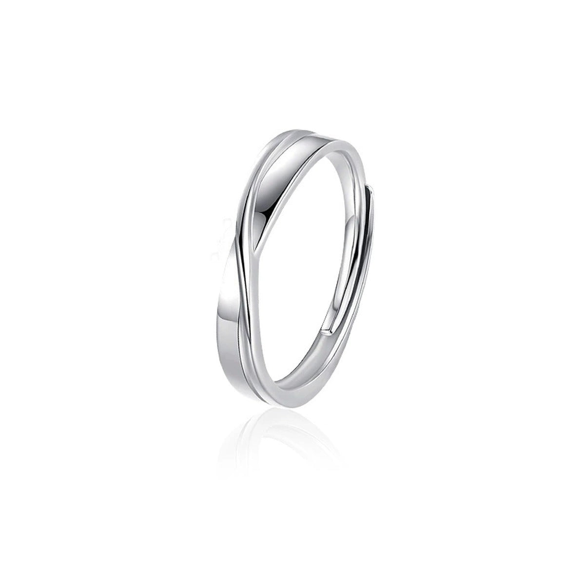 Round Moissanite Couples Wedding Rings in gold-plated S925 sterling silver on clean white background