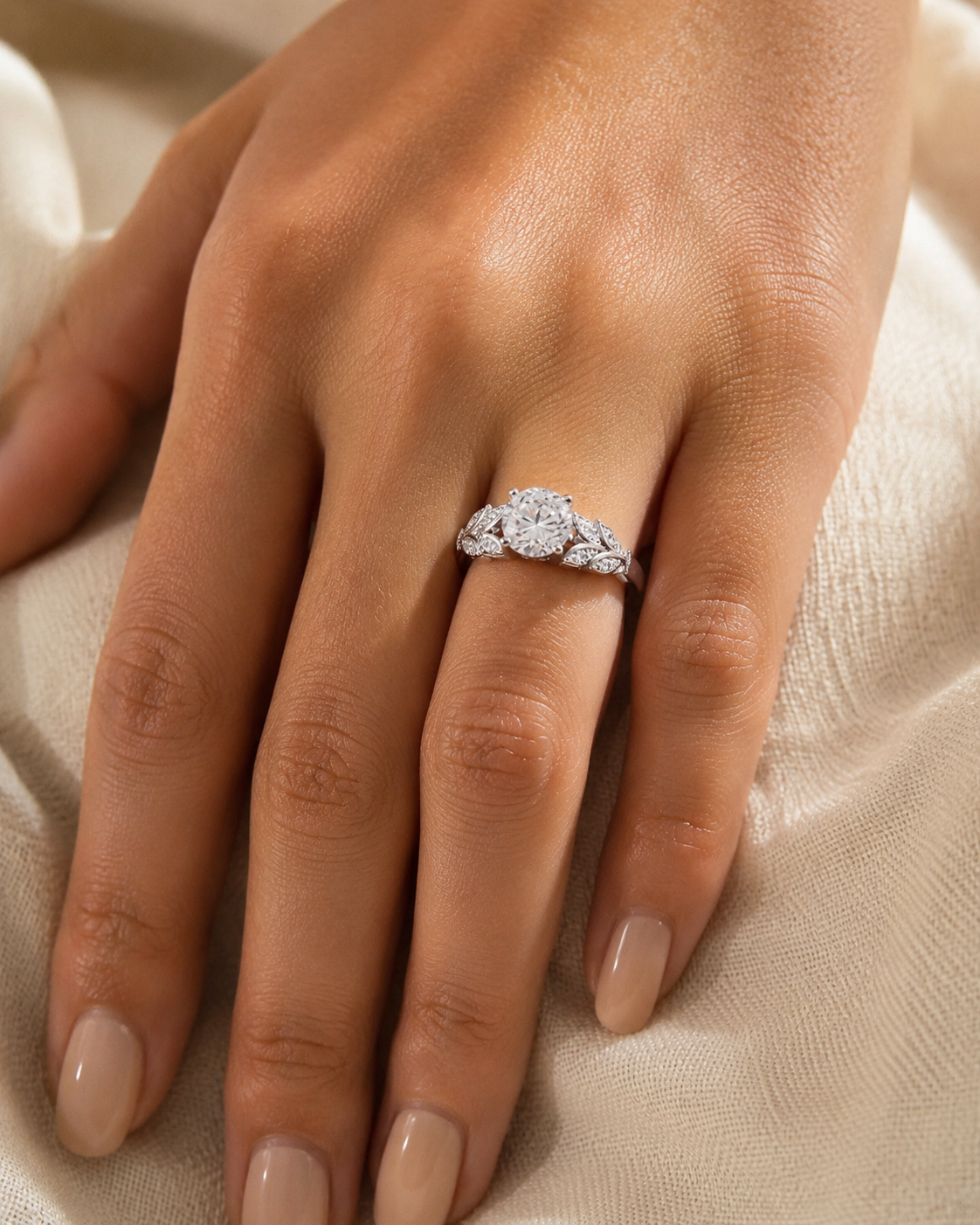 Nature inspired moissanite engagement rings by CelinieJourney